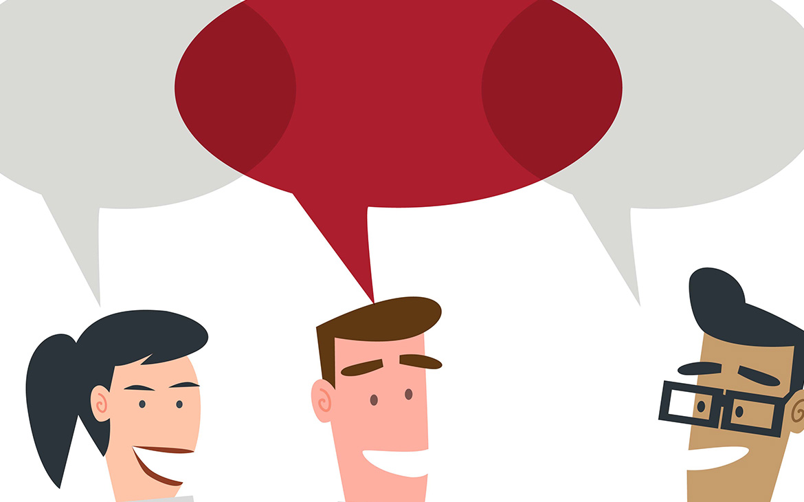 illustration of people with speech bubbles